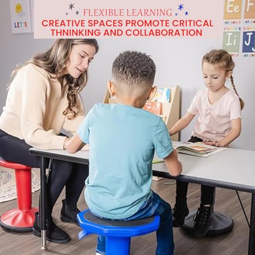 Image of Adjustable Wobble Stool - Wobble Chair Middle and High School Students - Flexible Seating for Classrooms - Adjusts from 17 inch - 23 inch