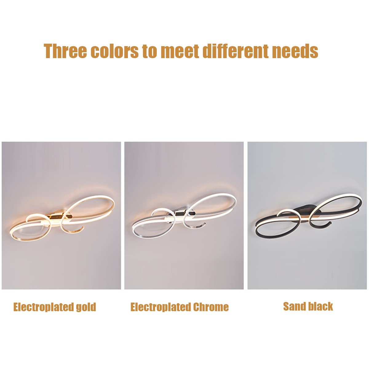 Bellastein LED Design Deckenlampe Modern Wohnzimmer Pendelleuchte Dimmbar Esszimmer Hängelampe Metall Chrom Deckenleuchte für Esszimmer Schlafzimmer Wohnzimmer (Gold, ‎L80cm)