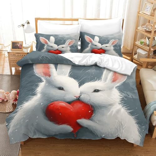 Parure de lit 260x220cm respirante en microfibre super douce lapin - 2