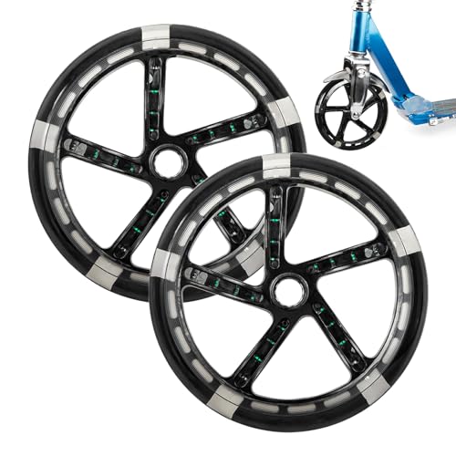 Ruedas Para Scooter - 2 Unidades Ruedas De Repuesto Para Maletas Y Equipaje | Neumáticos PU Con Brillo De 20 Cm Para Carros, Skateboards, Ciudad, Campus, Playa Y Carretera