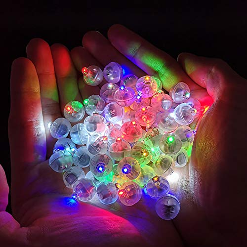 image for Aogist 100pcs Multicolor LED Balloon Light,Rainbow Colored Round Led F