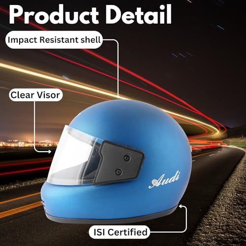 Image of Sage Square Audi Full Face Clear Visor Helmet | ISI Certified | High Standard Safety | Extra Comfort & Stylish