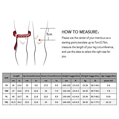 Mangas de perna, Andoer Mangas de compressão para pernas infantis Mangas antiderrapantes para as per