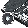 Women Men Quantum Black Necklace Pendant,Gold-Color #2