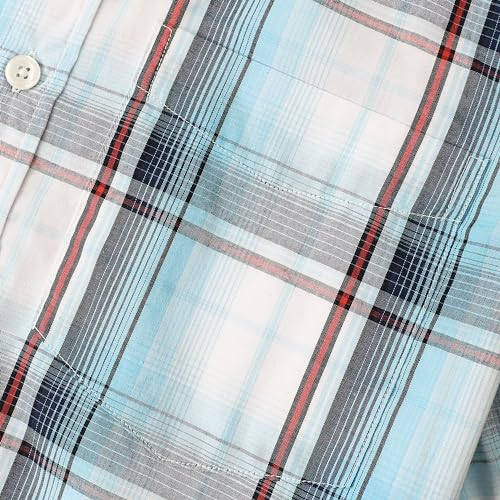 Image of Dubinik Mens Short Sleeve Button Down Shirts Soft Breathable Summer Vintage Regular Fit Lightweight Men's Casual Shirt
