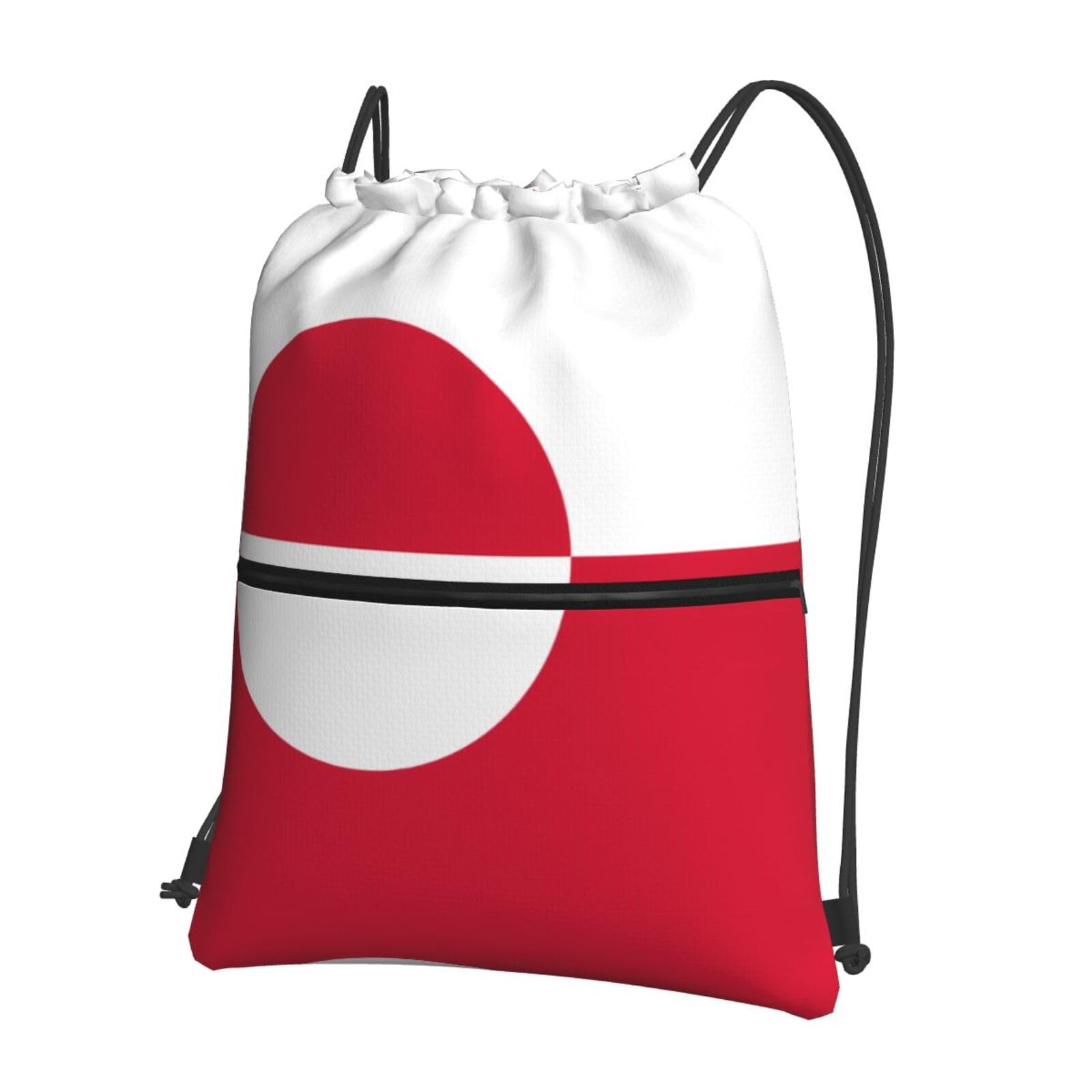 Ninainaid Greenland flag Drawstring zipper Backpack Drawstring Backpack Bag SportGymSackpack Gym Shopping Sport Yoga.