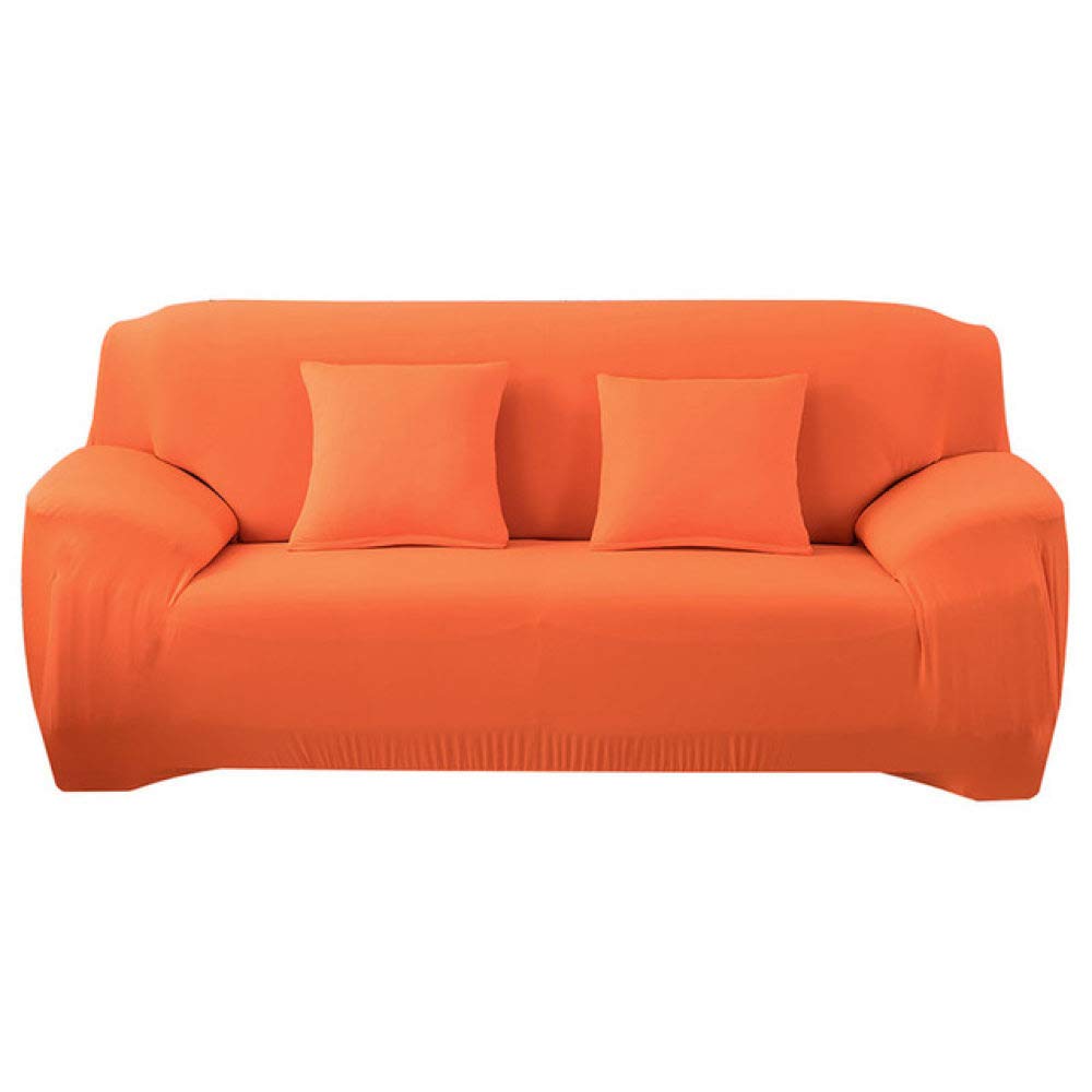 Housse de canapé en L extensible spandex orange 3 places 190-230 cm
