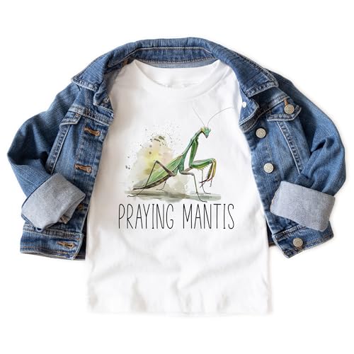 Praying Mantis Toddler Bug Shirt - Cute Educational Realistic Insect Species Kid's Clothing - Natural Boho Toddler & Youth Tee3