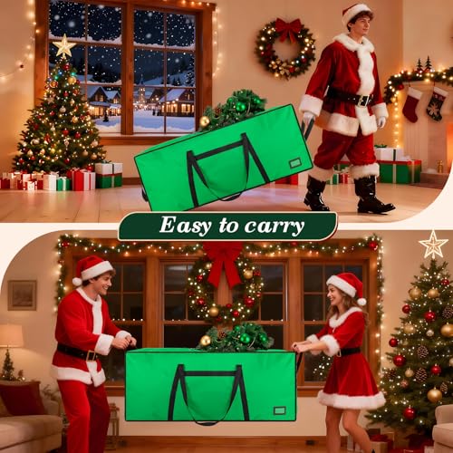 Image of 7.5 ft Christmas Tree Storage Bag, Heavy Duty Christmas Tree Bag with Reinforced Handles and Dual Zippers Wide Opening, Large Capacity fits for Artificial Christmas Tree (Green, 7.5ft)