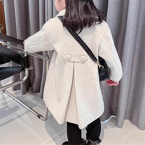 Kids Girl Solid Color Long Outerwear Toddler Baby Spring/Winter Cloak Button Down Warm Thicken Jacket Coats3