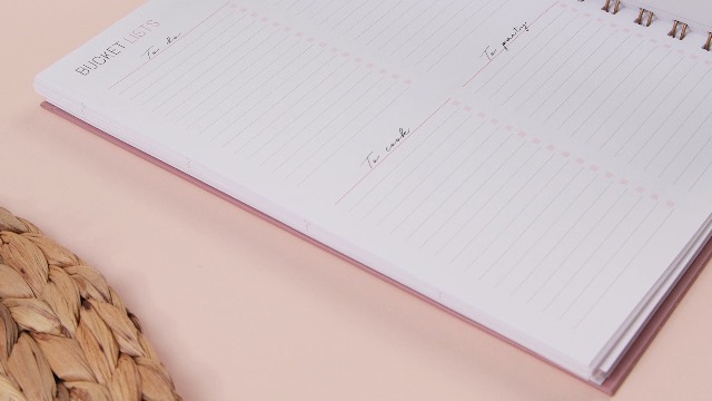 Burde Agenda Semainier 2025 Life Planner Rose Fleur | Planificateur