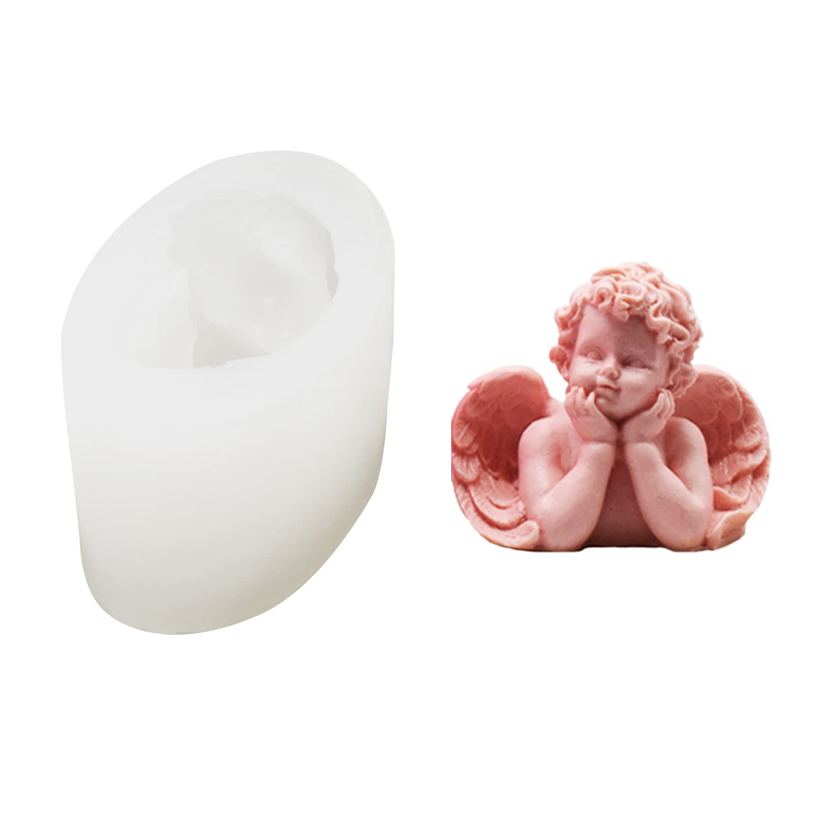 Nucelit Creative Angel Baby Mold Gypsum for Home Ornaments Crystal Resin Kitchen Baking Unique Silicone Making Molds for Wax Melts