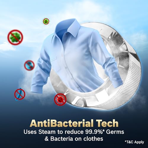 Image of Bosch 9 kg 5 Star Front Load Fully-Automatic Washing Machine, AI ActiveWater, 14 Wash Programs, Removes 99.9% Germs with Steam, No Tangle or Wrinkle, SoftCare Paddle,Zero Vibration, White, WGA14200IN