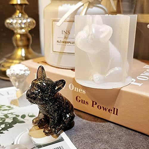 Miniatura 3 de Molde de jabón de bulldog francés 3D, molde de silicona para cachorros para decoración de tartas, fabricación de velas, resina epoxi, joyería de