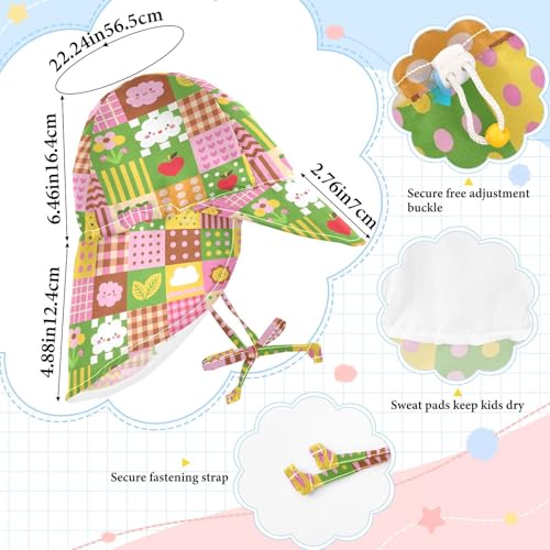Cute Cartoon Plaid Colorful Baby Sun Hat Boy Water Hats Girls UPF 50+ Protection Adjustable Travel Essentials4