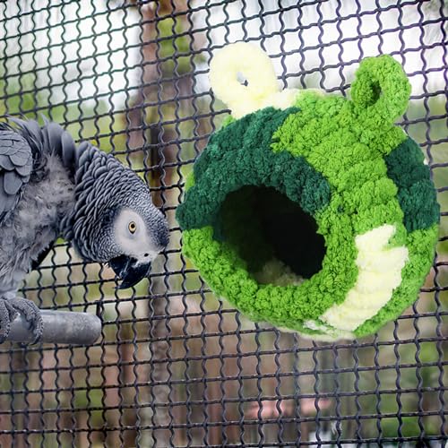 Image of GANAZONO Cozy Winter Bird Nest for Parakeets Plush Velvet Snuggle Hut with Secure Mounting for Birdcage Ideal Parrot Bed for Winter Warmth