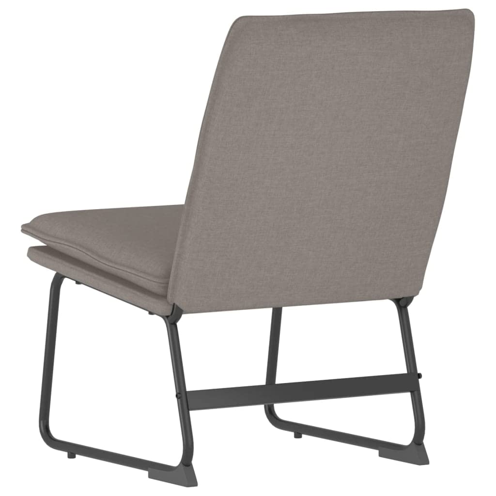 Fotel wypoczynkowy w kolorze szarobrązowym (taupe), 52 x 75 x 76 cm, obicie materiałowe ze 100% poliestru, wygodny fotel relaksacyjny z metalowym stelażem, do salonu, sypialni, kącika do