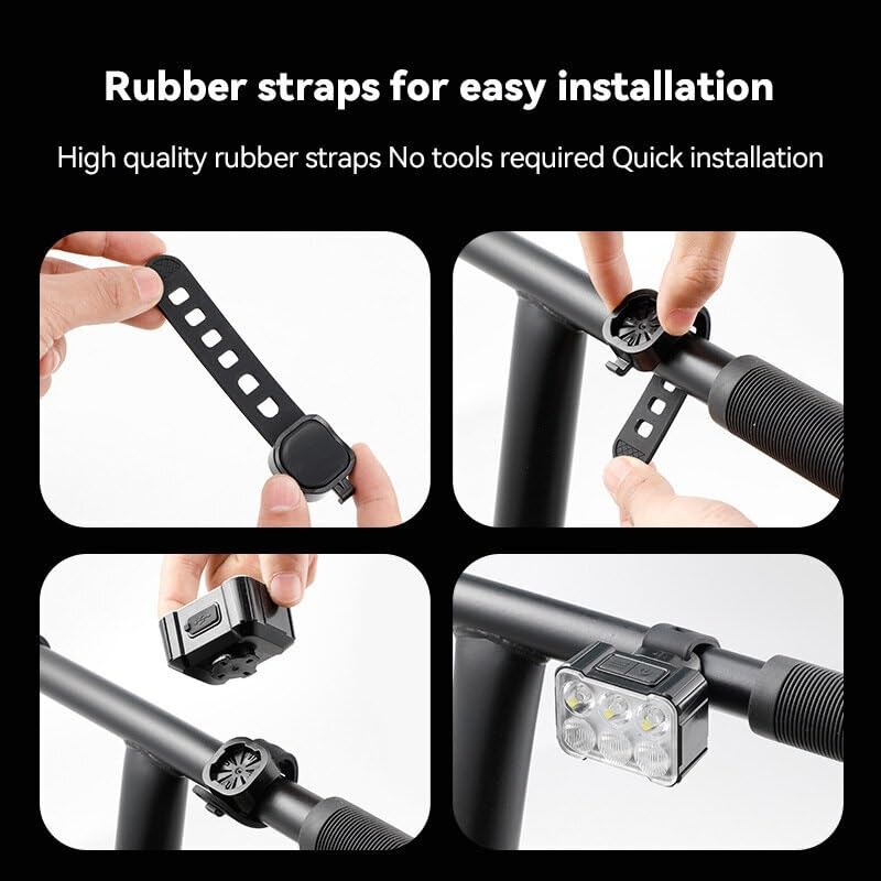 Lampe de vélo rechargeable USB lanterne VTT phare arrière avec 4-6 perles de type C
