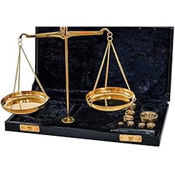 Balanza Romana Antigua Básculas finas de oro estuche farmacéutico en estilo antiguo decoración de 22cm