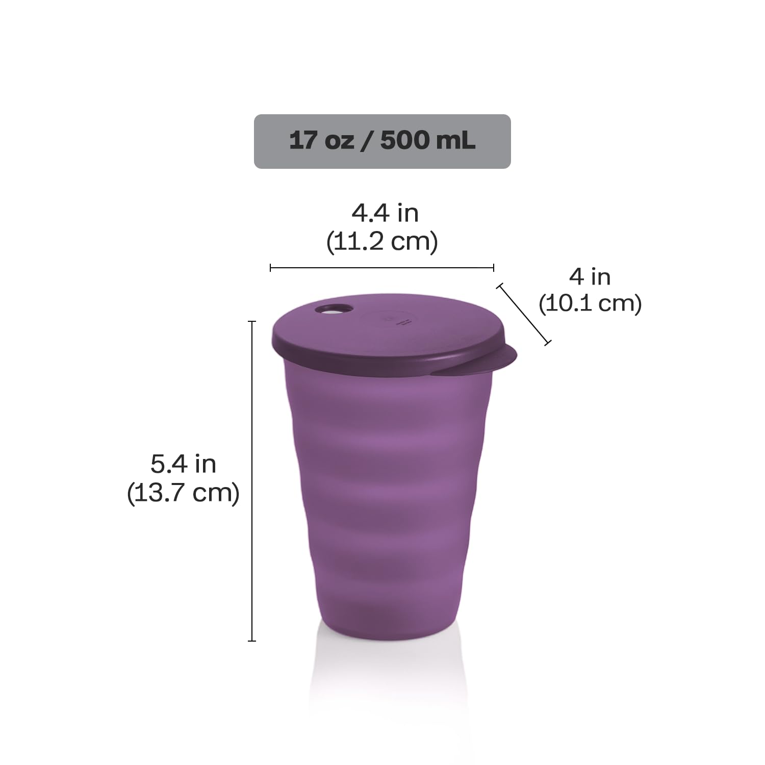 Tupperware Impressions Trinkbecher-Set in Blau und Lila, 4 Stück, spülmaschinenfest und BPA-frei (4 Trinkgläser, 4 Deckel, je 502 ml)
