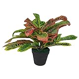 Leaf Hoja Artificial Codiaeum Multicolor casa Planta, 40cm