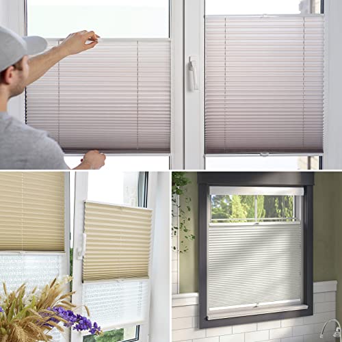 Klemmträger Plissee, Ohne Bohren Plissee Ersatzteile, Plissees Halterung Selbstklebend Klemmfix Halterung - für Fenster Plissees mit Vier Zugbändern(1 Sätz)