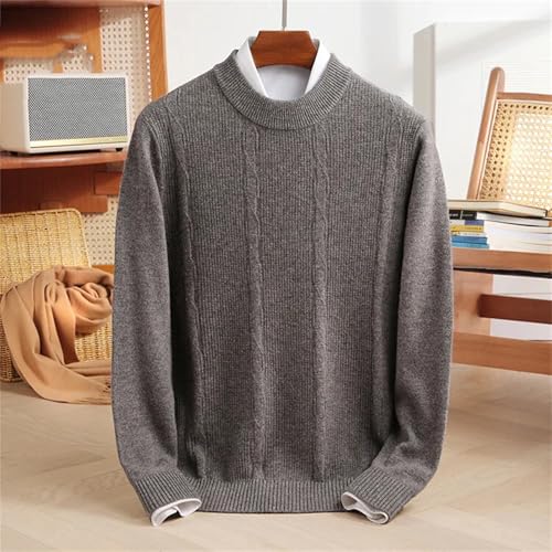 Men’S Classic Wool Thick Pullover Sweater Long Sleeve Mock Neck Solid Warm Knitwear Jumper Tops 7