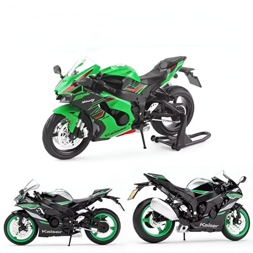 Image of 1:12 Scale Ninja ZX-10R Style Diecast Motorcycle Model Realistic Toy Bike with Movable Parts & Kickstand - Collectible Gift for Bike Enthusiasts & Kids