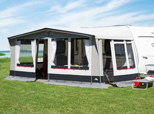dwt Paradies III 300, Wohnwagen Vorzelt mit Tiefenmaß von 300 cm, wetterfestes Polyestergewebe, UV-Schutz, Ganzjahreszelt mit 2-teiliger Vorderwand, Größenauswahl:Gr. 19 Umlaufmaß 1091-1120 cm