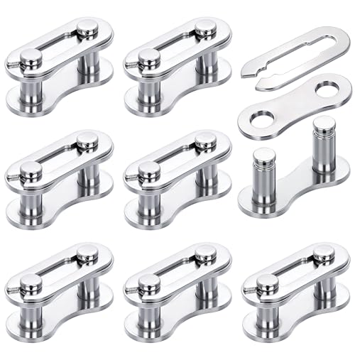 8 Pairs Bicycle Missing Link for 6 7 8 9 10 Speed Chain Master Link for Bicycle Chain Reusable Bike Parts Silver(21 x 8 x 10 mm)