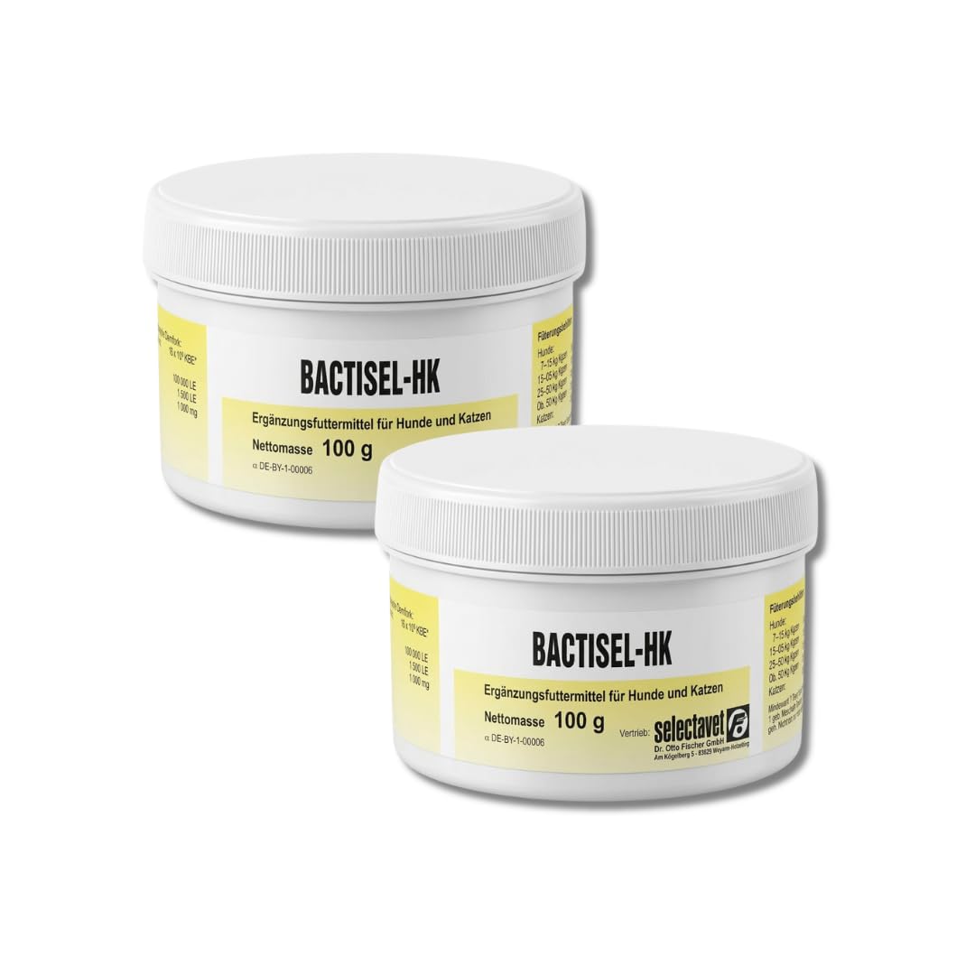 Bactisel Selectavet HK Pulver | Doppelpack | 2 x 100 g | Ergänzungsfuttermittel für Hunde und Katzen | Mit Probiotika