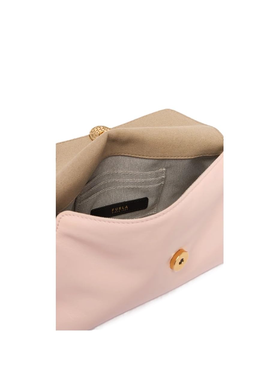 Furla Sfera Soft Mini Bolso de mano, Rosa Polvo, Cuero, 24 x 12 x 9 cm, con Correa Ajustable