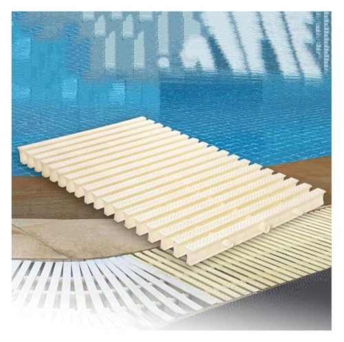 Grille de drainage de piscine épissable rotative à texture losange pour caniveau - 2