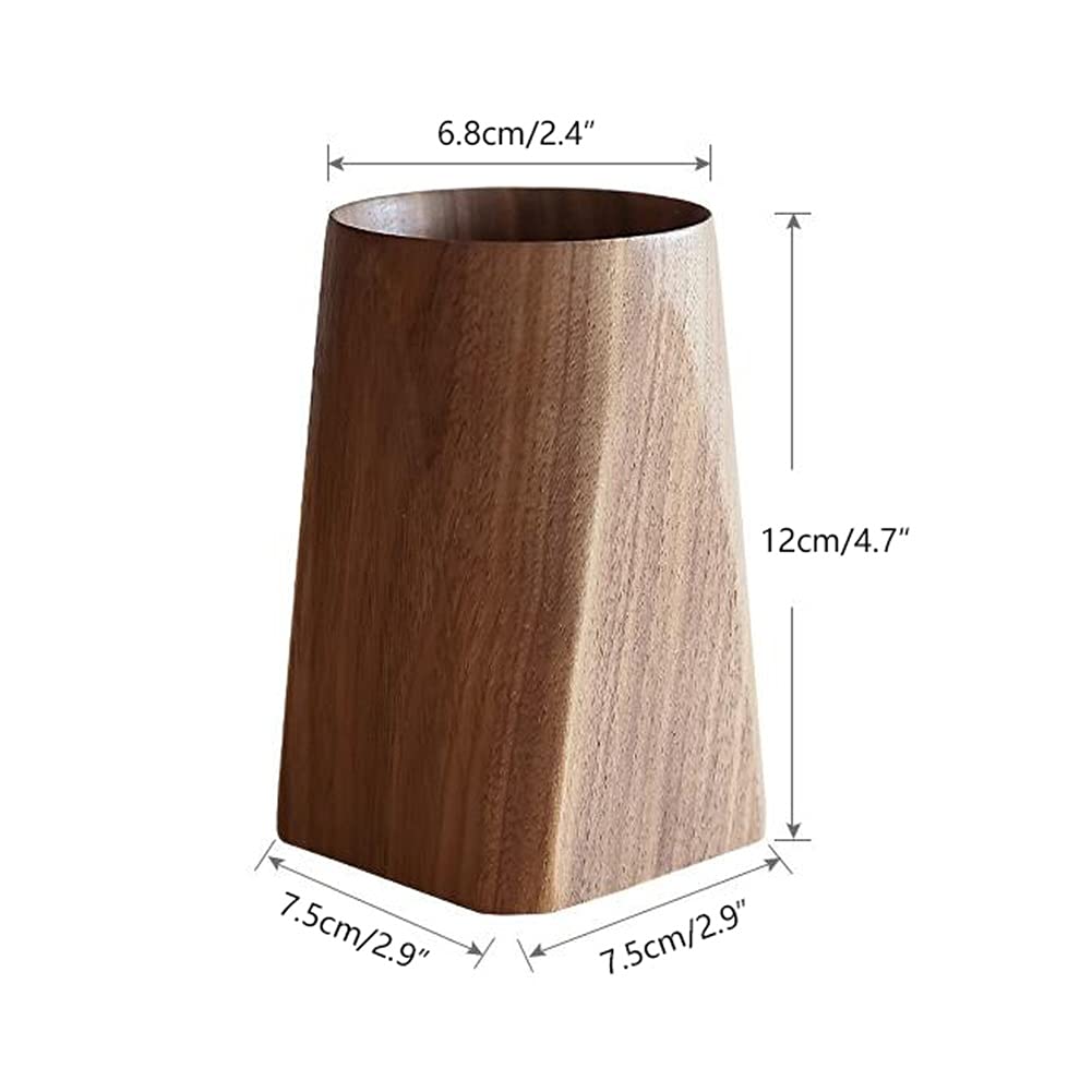 Stifthalter Schwarz Walnuss Ganz Holz Bleistifthalter, Anti-Rutsch-Bottom-Pen-Organisator für Schreibtisch, Schule Home Office Bleistift Cup (Color : Brown)