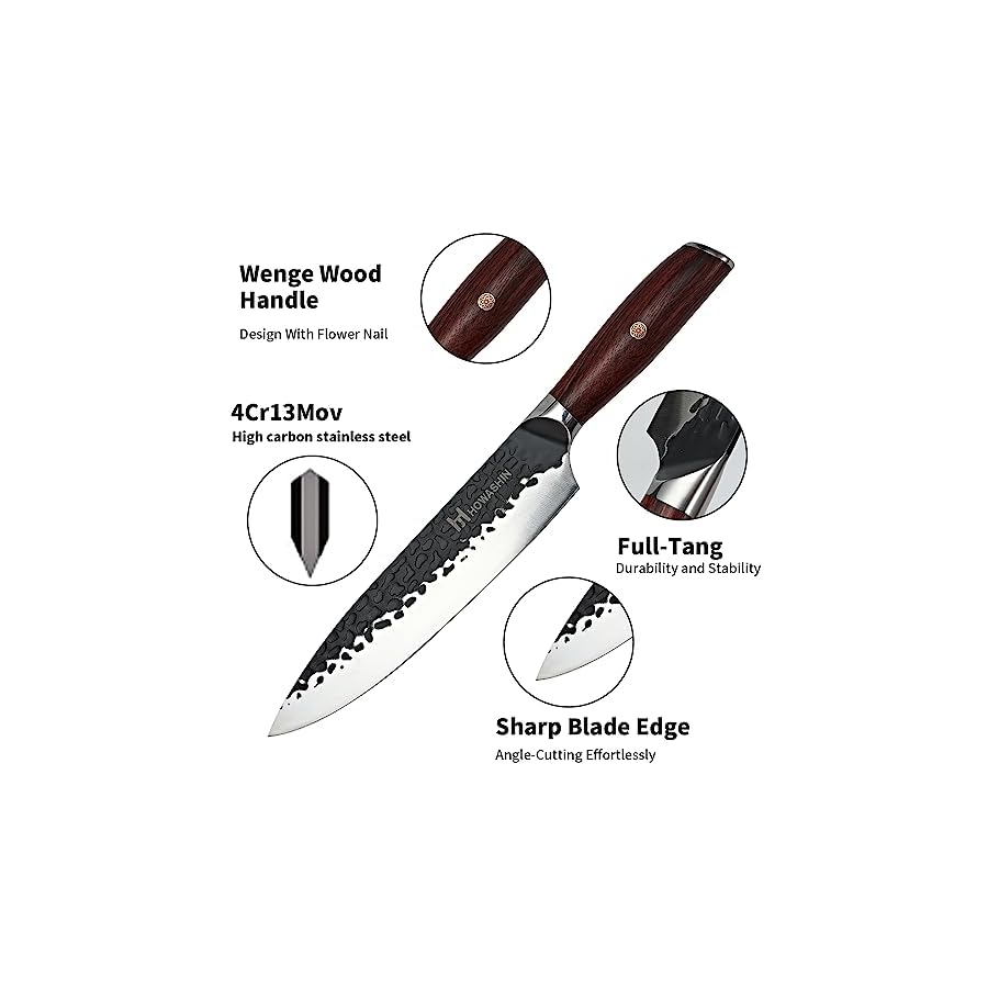 Kitchen-Knife-Set-3-Piece-High-Carbon-Stainless-Steel-Chef-Knife-SetSuper-Sharp-Hammer-Knife-Rose-Wend-Handle-Full-Tang-With-Gife-Box Howashin Kitchen Knife Set, 3 Piece High Carbon Stainless Steel Che'f Knife Set,Super Sharp Hammer Knife Rose Wend Handle Full Tang With Gife-Box