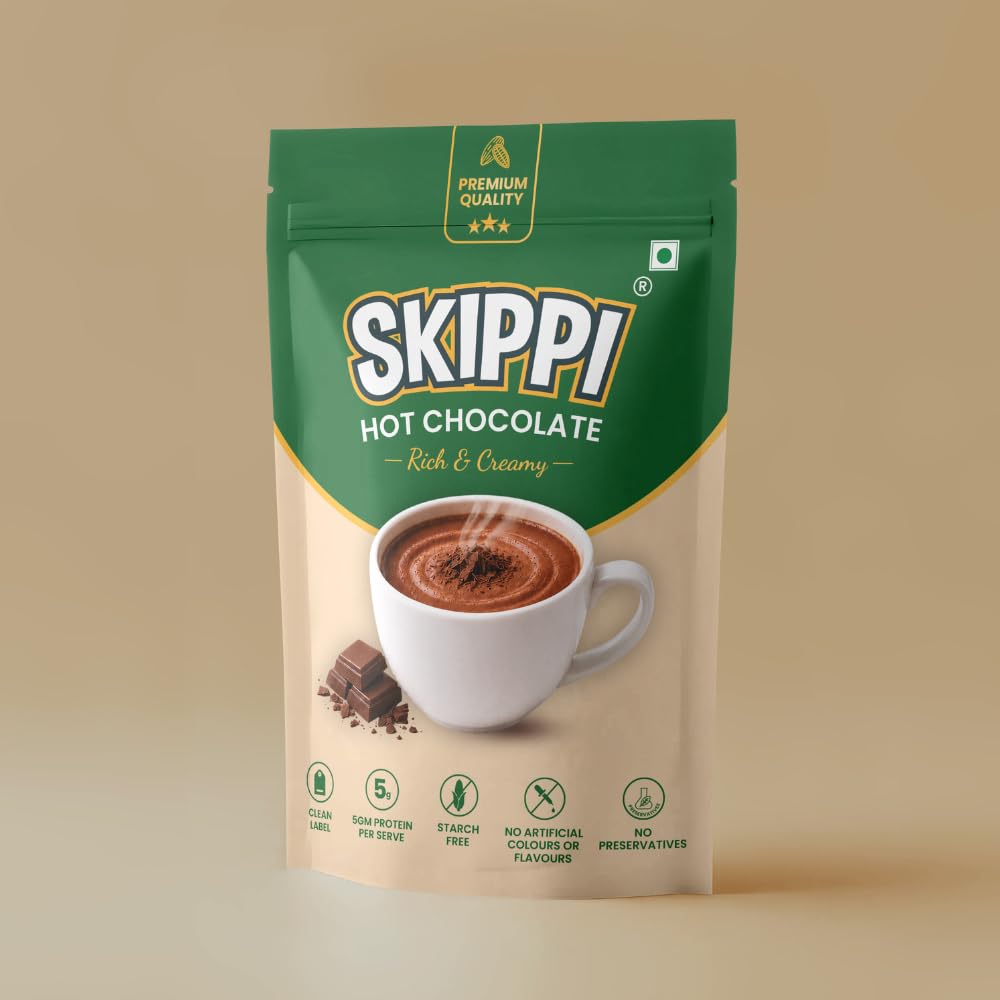 Skippi Hot Chocolate Powder Rich & Creamy 200g | 5g Protein per Serve, Starch Free, No Preservatives, No Artificial Colours, Clean Label-image-38
