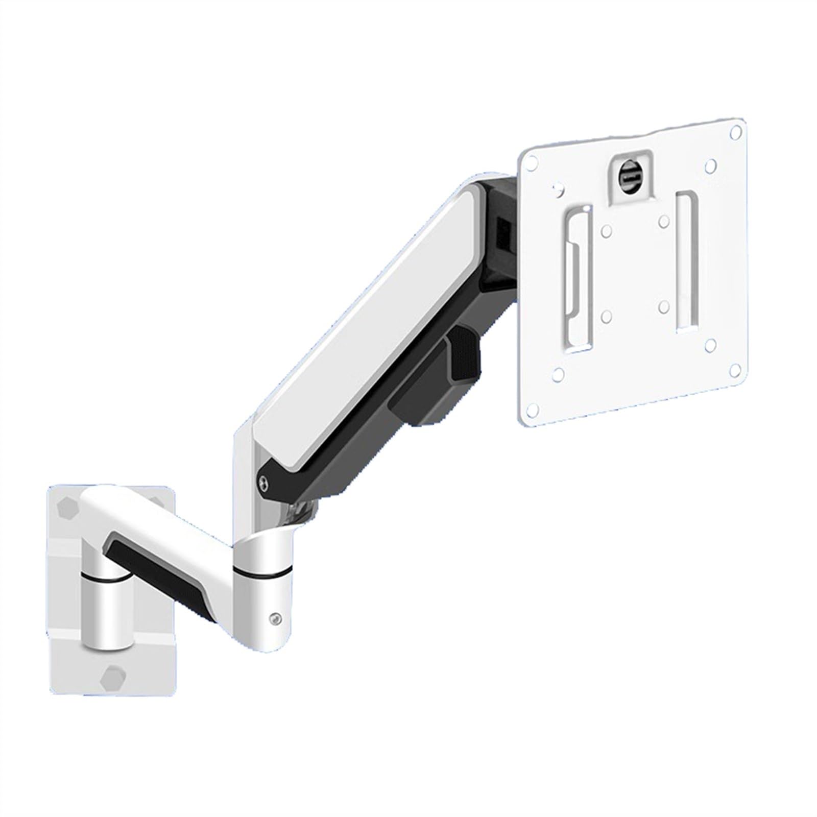 Aioneer Monitor Arm Single Monitor Mount Arm Fits 10-32 Inch Screens Within 19.8 Lbs, Single Monitor Wall Mount Full Motion Gas Spring Monitor Arm With Mount, White Monitor Mount