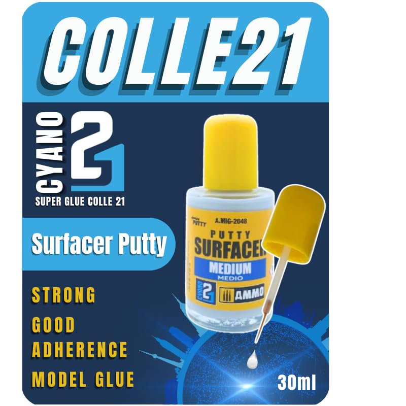 Surfacer Putty 30 ml by Colle21- AMMO MIG, Surfacer Putty ideal for model making and DIY