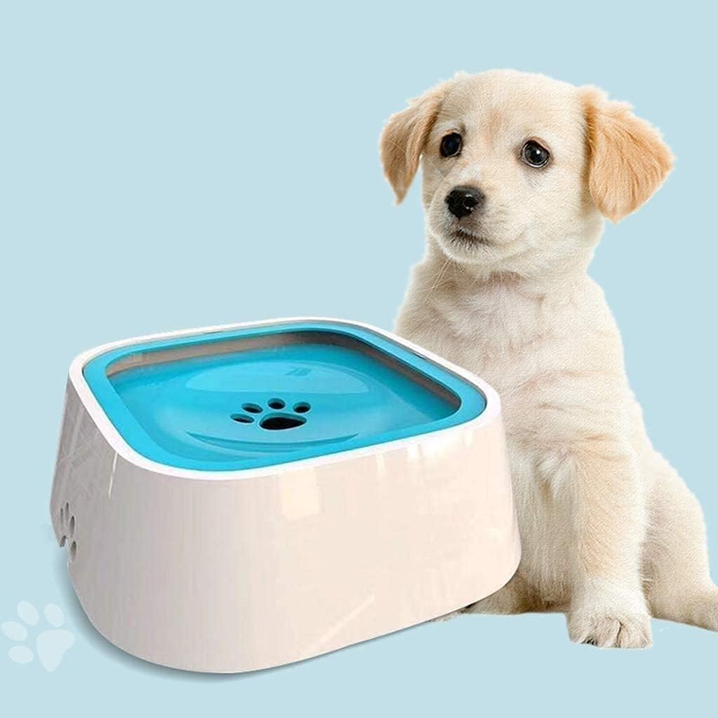 Dispensador de Agua para Mascotas, comedero Lento para Perros, Bebedero portátil para Perros, Gatos y Mascotas, Bebedero automático de circulación (Rosa) (Gris)