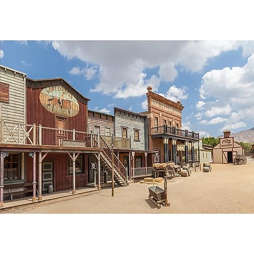 YongFoto 3x2m Photography Backdrop Far West Country Cowboy House Western Photo Background Backdrops for Photography Photo Shoots Party Adults Wedding Personal Portrait Photo Studio Props Vinyl