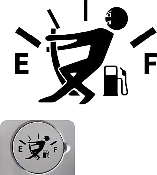 Funny Car Stickers, High Gas Consumption Decal Fuel Gage Empty Stickers, Reflective Vinyl Gas Tank Cap Decal for Car Truck SUV Motorcycle Black