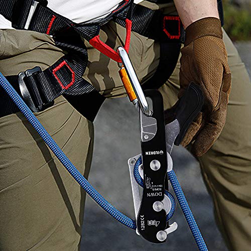 Wildken Climbing Stop Ascender Rappelling Descender Belay Devices for 10-12mm Rope Climbing Belaying and Rappelling Gear for Rock Climbing Mountaineering Tree Arborist Peak Rescue - Thumbnail 6