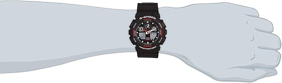 Casio G-Shock Men's GA-100-1A4DR Black x Red Watch