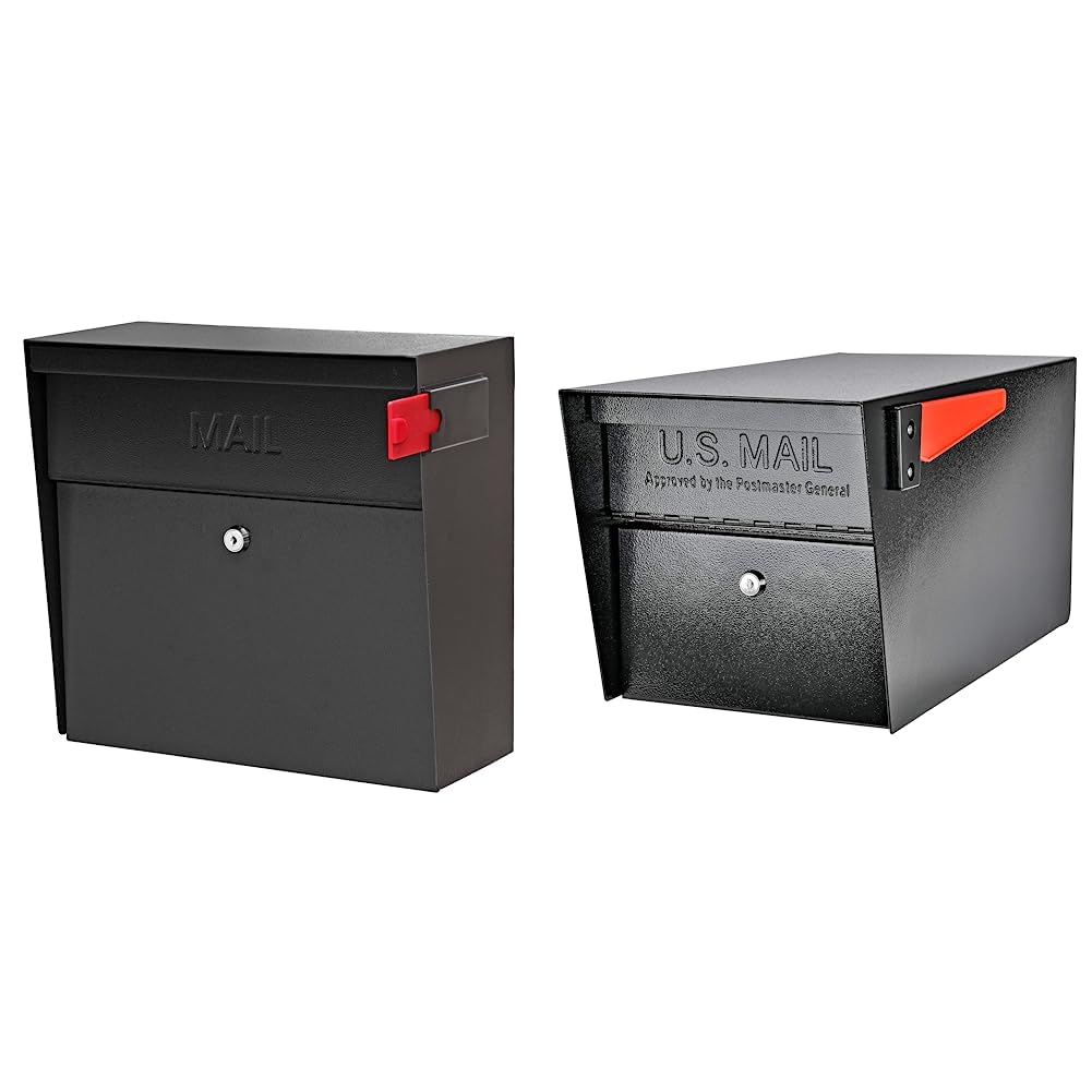 Mail Boss Locking Security Mailboxes Bundle | Metro + Curbside, Black, Large