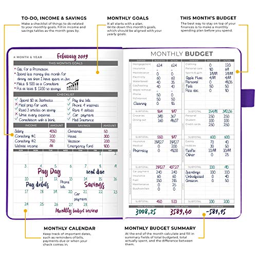 Clever Fox Budget Planner - Expense Tracker Notebook. Monthly Budgeting Journal, Finance Planner & Accounts Book to Take Control of Your Money. Undated - Start Anytime. A5 Size Purple Hardcover