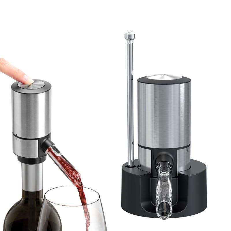 Aérateur de vin électrique Verseur Pompe de distribution de vin automatique avec tube rétractable pour oxydation instantanée à une touche Smart Wine Aerator Decanter Cadeau pour les amateurs de vin