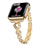 SaNgaiMEi Bling Band Compatible with Apple Watch Bands 38mm 40mm 41mm 42mm 44mm 45mm 46mm 49mm Women Slim Dressy Bracelet Metal Strap for iWatch Series 11 10 9 8 7 6 5 4 3 SE Ultra
