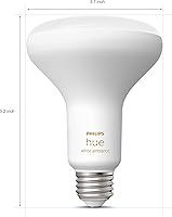 Vista 2 de Philips Hue White Ambiance BR30 LED Smart Bulbs (Bluetooth Compatible), Compatible with Alexa, Google Assistant, and Apple HomeKit, 1-Pack Ambiente