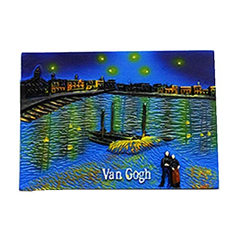Famous painting starry night over the rhone of van gogh magnete da frigorifero 3d regalo souvenir