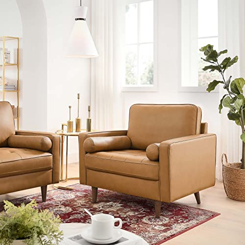 Modway Valour Leather Tufted Accent Armchair In Tan #TOP17